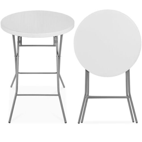 Bar Height Folding Table Indoor Outdoor Accessory w/ Thick Table Top - 32in - Lot 391