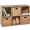 6-Cube Bookshelf, 11in Storage Display w/ Removable Panels, Customizable - Thumbnail 1