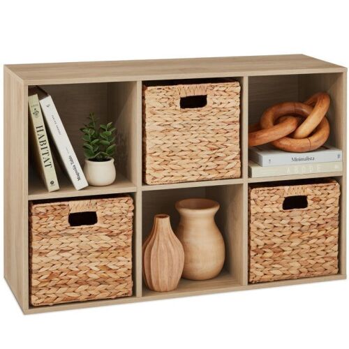 6-Cube Bookshelf, 11in Storage Display w/ Removable Panels, Customizable - Lot 446