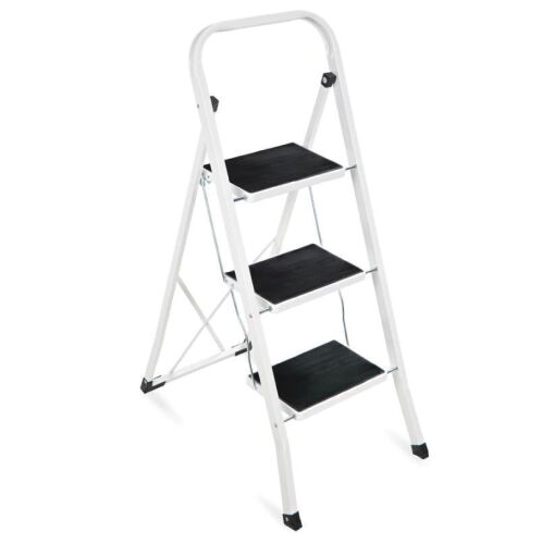 3-Step Portable Folding Step Ladder w/ Non-Slip Feet, 330lb Capacity - Lot 462