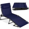 Portable Patio Chaise Lounge Chair Outdoor Recliner w/ Pillow - Thumbnail 1