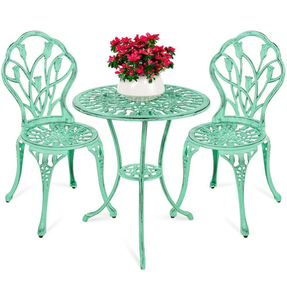 3-Piece Cast Aluminum Patio Bistro Furniture Set - Image 1 - Lot 477