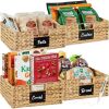 Set of 4 Water Hyacinth Pantry Baskets w/ Chalkboard, Marker - 13in - Thumbnail 1