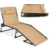 Portable Patio Chaise Lounge Chair Outdoor Recliner w/ Pillow - Thumbnail 1
