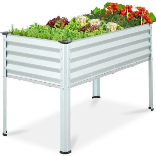 Elevated Galvanized Metal Garden Bed w/ Corner Protectors - 48x24x30in - Lot 529