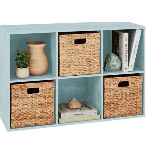 6-Cube Bookshelf, 11in Storage Display w/ Removable Panels, Customizable - Lot 533
