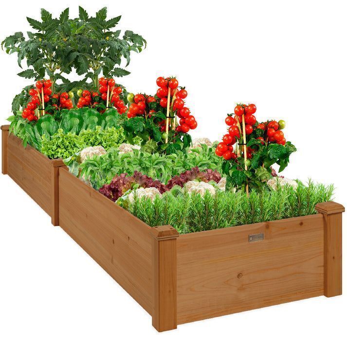 Wooden Raised Garden Bed Planter for Garden, Lawn, Yard - 8x2ft - Image 1 - Lot 537