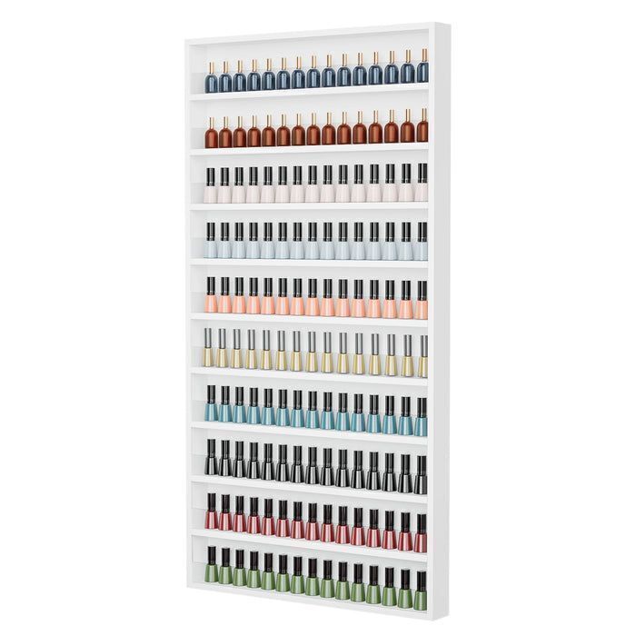 OmySalon 10 Layers Wall Mount Nail Polish Organizer Rack w/Acrylic Baffle - Image 1 - Lot 544