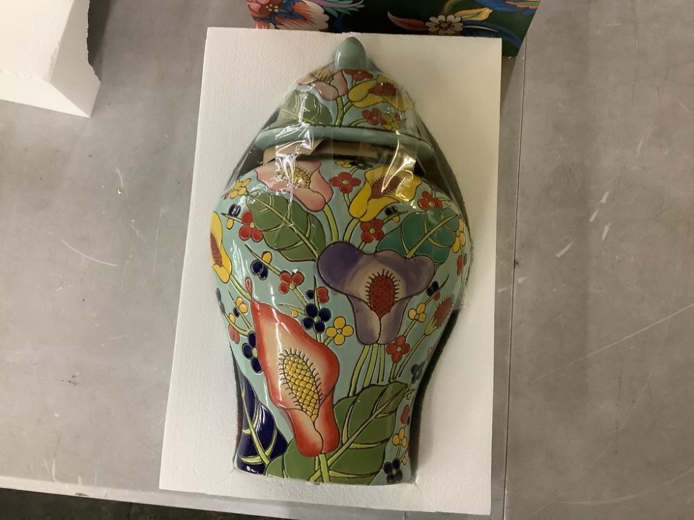 Sungmor Decorative Ceramic Ginger Jar with Lid 14" - Image 3 - Lot 546