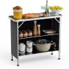 VINGLI 2-Tier Aluminum Portable Folding Table with Removable Oxford Cloth Carrying Bag - Thumbnail 1