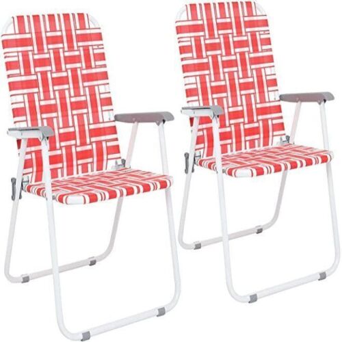 VINGLI Patio Lawn Webbed Folding Chairs 2pc - Lot 550