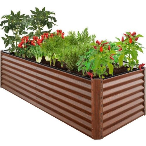 Outdoor Metal Raised Garden Bed for Vegetables, Flowers, Herbs - 8x4x2ft - Lot 567