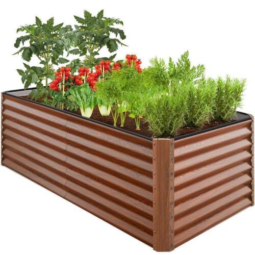 Outdoor Metal Raised Garden Bed for Vegetables, Flowers, Herbs - 6x3x2ft - Lot 582