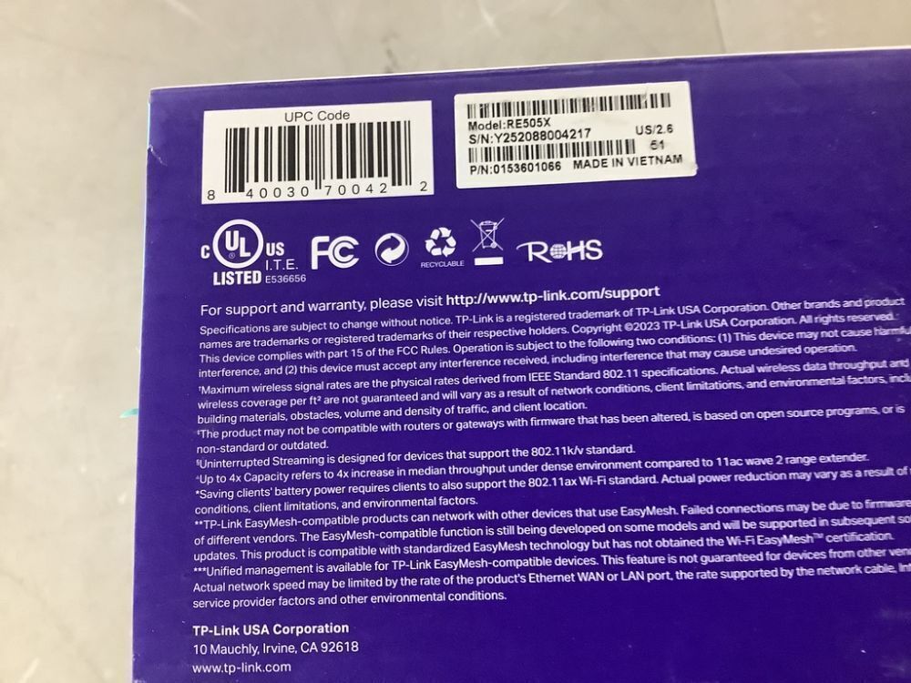 TP-LINK Wi-Fi 6 Range Extender Adapter - Image 3 - Lot 619JF