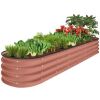 Outdoor Metal Raised Oval Garden Bed for Vegetables, Flowers - 8x2x1ft - Thumbnail 1