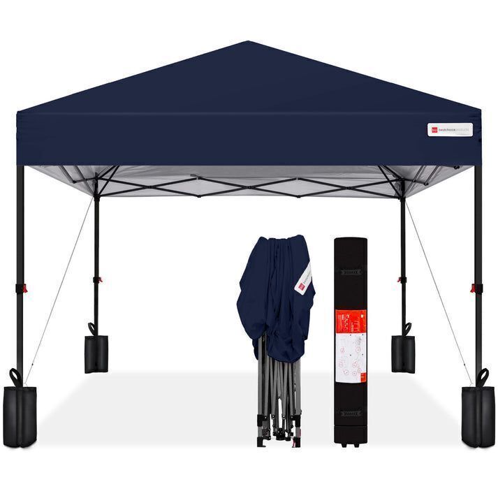 One-Person Setup Instant Pop Up Canopy w/ Case, 4 Weight Bags - 12x12ft - Image 1 - Lot 632