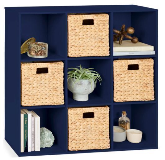 9-Cube Bookshelf Storage Display w/ 3 Removable Panels, Customizable Design - Image 1 - Lot 639