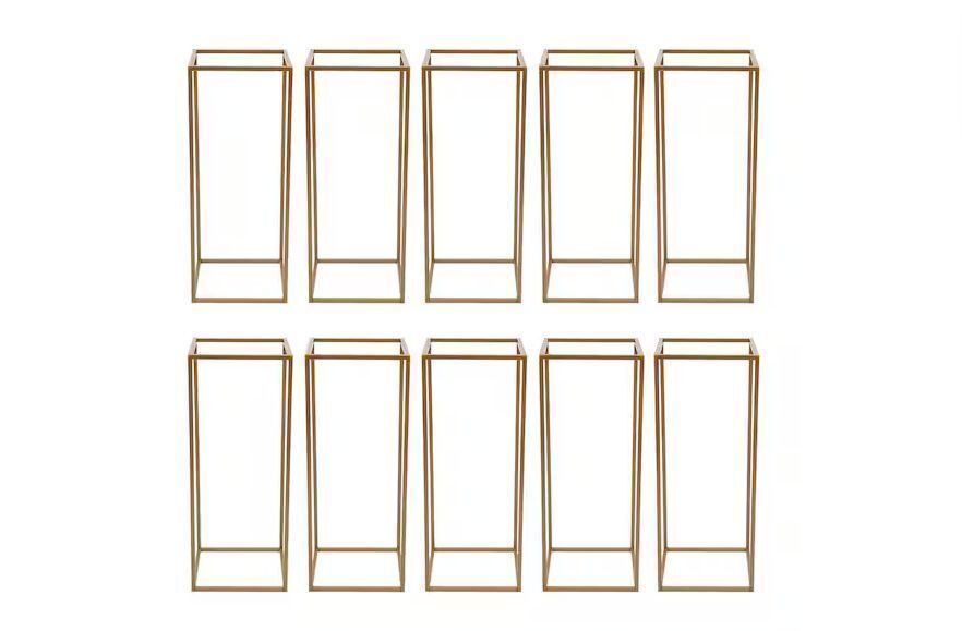 23.6 in. Tall Indoor/Outdoor Gold Metal Column Flower Stands, 10 pc - Image 1 - Lot 655