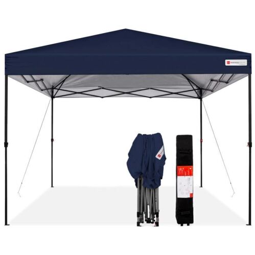 One-Person Setup Instant Pop Up Canopy w/ Case, 4 Weight Bags - 10x10ft - Lot 663