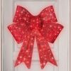24" Pre-Lit Large Christmas Bow Decoration, Holiday Decor w/ 8 Functions - Thumbnail 1