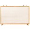 Single Panel Handcrafted Steel Mesh Fireplace Screen w/ Handles - 38x27in - Thumbnail 1