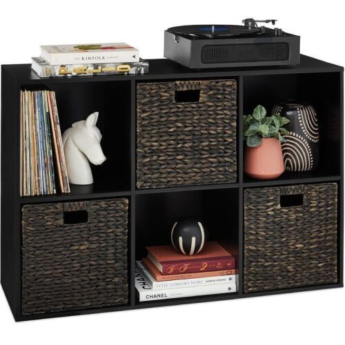 6-Cube Bookshelf, 13.5in Storage Display w/ Removable Panels, Customizable - Lot 688