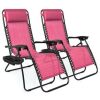Set of 2 Adjustable Zero Gravity Patio Chair Recliners w/ Cup Holders - Thumbnail 1