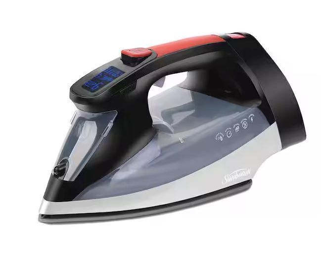 Sunbeam Professional 1700W Steam Iron with LCD Multi-Color Display and Retractable Cord - Image 1 - Lot 713JF