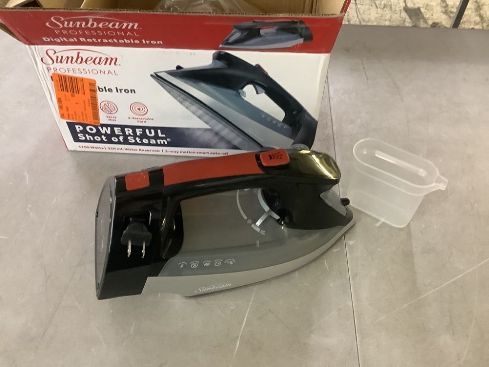 Sunbeam Professional 1700W Steam Iron with LCD Multi-Color Display and Retractable Cord - Image 2 - Lot 713JF