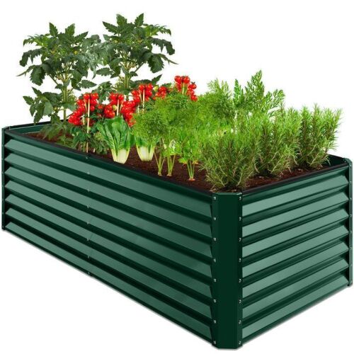 Outdoor Metal Raised Garden Bed for Vegetables, Flowers, Herbs - 6x3x2ft - Lot 722