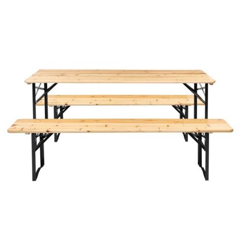 6' Wooden Outdoor Folding Patio Picnic Table & Bench Set - Lot 728