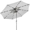 Solar LED Lighted Patio Umbrella w/ Tilt Adjustment, UV-Resistant - 10ft - Thumbnail 1
