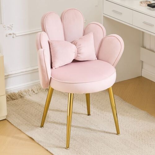 Pink Velvet Vanity Chair - Lot 751