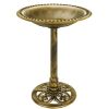 Vintage Outdoor Garden Bird Bath w/ Fleur-de-Lis Accents - Thumbnail 1