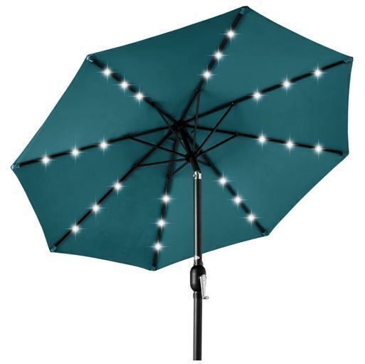 Solar LED Lighted Patio Umbrella w/ Tilt Adjustment, UV-Resistant - 10ft - Image 1 - Lot 770