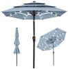 3-Tier Solar Patio Umbrella w/ LED Lights, Tilt Adjustment, Crank - 10ft - Thumbnail 1