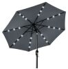 Solar LED Lighted Patio Umbrella w/ Tilt Adjustment, UV-Resistant - 10ft - Thumbnail 1