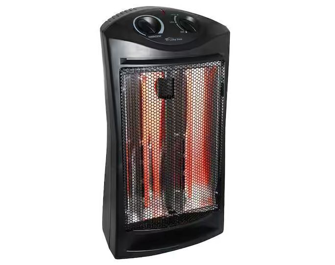 living zone 1500-Watt Black Electric Tower Quartz Infrared Space Heater with Thermostat - Image 1 - Lot 613JF