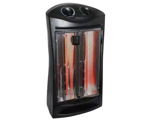 living zone 1500-Watt Black Electric Tower Quartz Infrared Space Heater with Thermostat - Lot 613JF