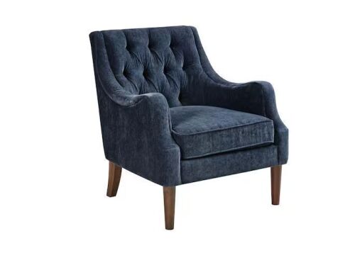 Madison Park Elle Navy Button Tufted Accent Chair - Lot 20