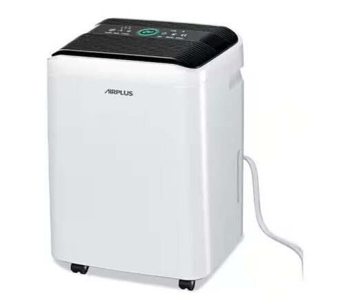 50 pt. 4,500 sq. ft. Dehumidifier in White with Drain Hose and Bucket, Auto Defrost, Low Noise - Lot 135JF