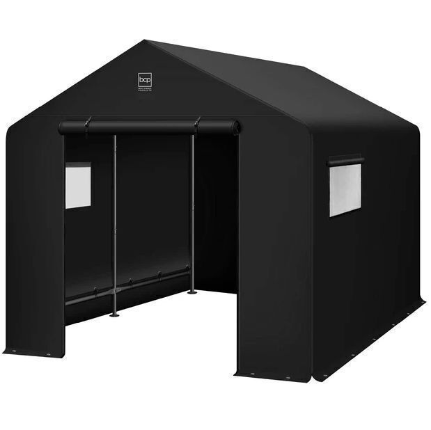 Outdoor Fabric Storage Shed w/ Metal Frame, Dual Zipper Doors - 10x8ft - Image 1 - Lot 139