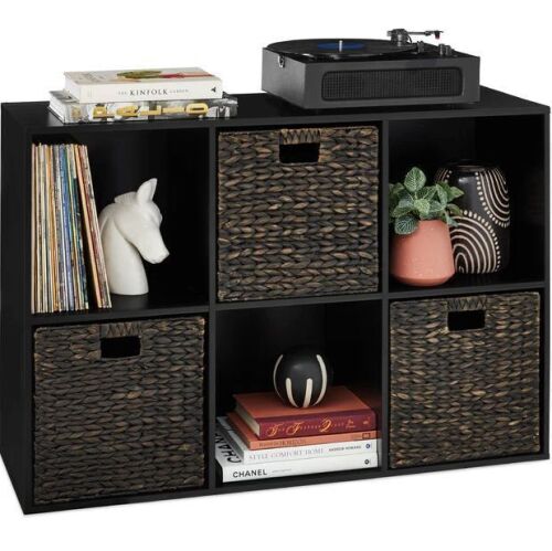6-Cube Bookshelf, 13.5in Storage Display w/ Removable Panels, Customizable - Lot 167