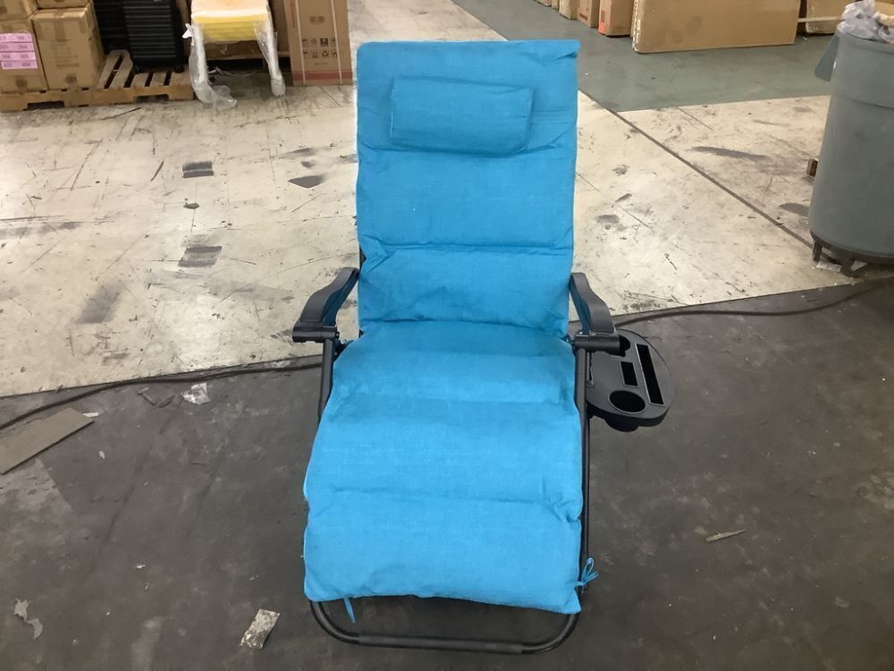 Oversized Zero Gravity Chair, Folding Outdoor Recliner w/ Removable Cushion - Image 2 - Lot 421