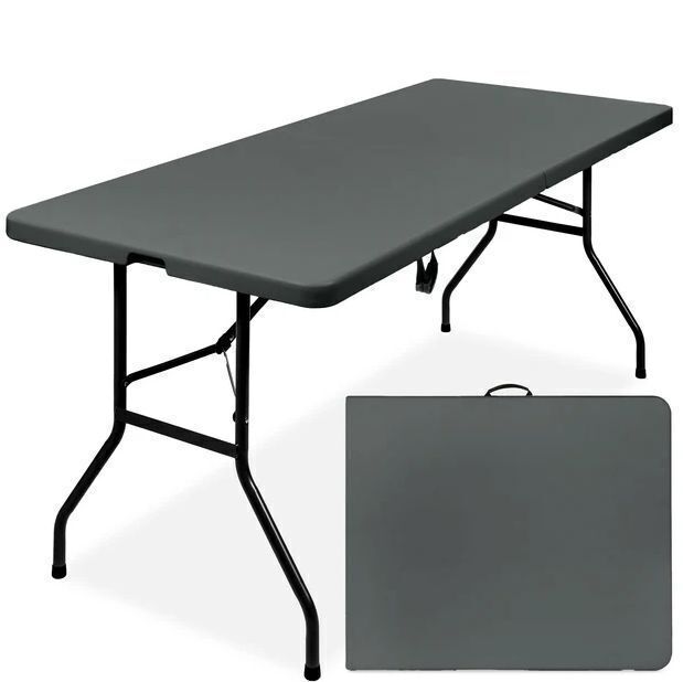 Portable Folding Plastic Dining Table w/ Handle, Lock - 6ft - Image 1 - Lot 430
