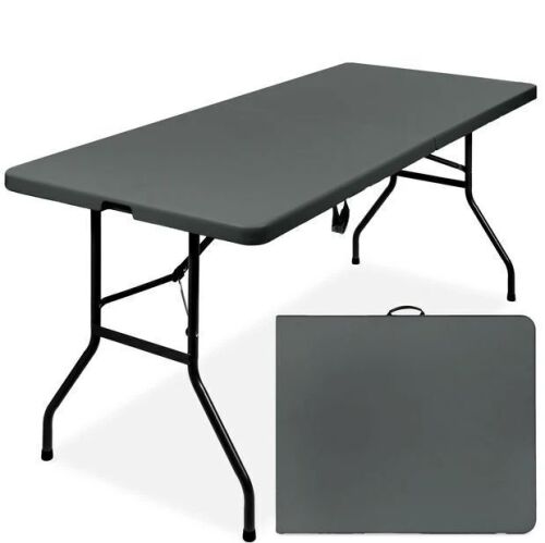 Portable Folding Plastic Dining Table w/ Handle, Lock - 6ft - Lot 430