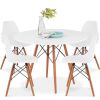 5-Piece Mid-Century Modern Dining Set w/ 4 Chairs, Wooden Legs, Metal Frame - Thumbnail 1