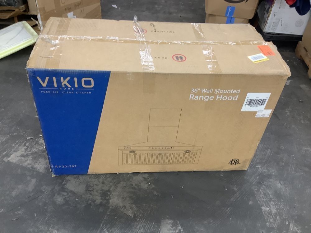 VIKIO PRO 36 in. 600 CFM Ducted Wall Mount Range Hood in Black Stainless Steel with Gestures/Touch Control and LED Lights - Image 2 - Lot 42JF