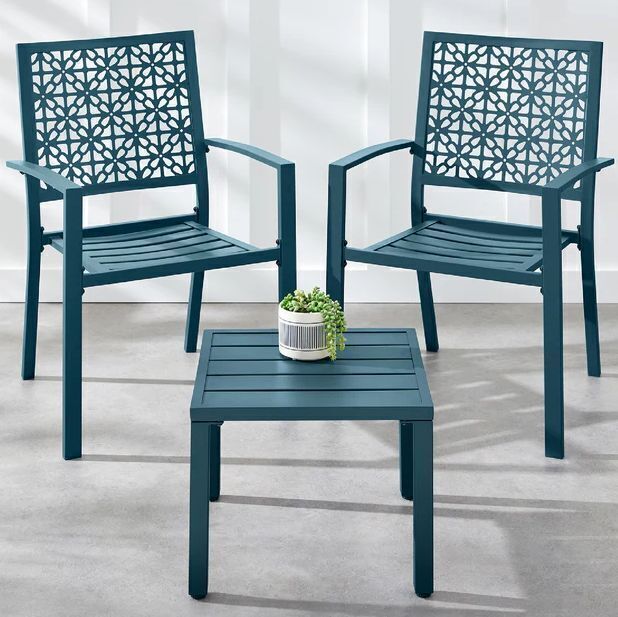 3-Piece Stackable Steel Outdoor Conversation Bistro Set - Image 1 - Lot 175