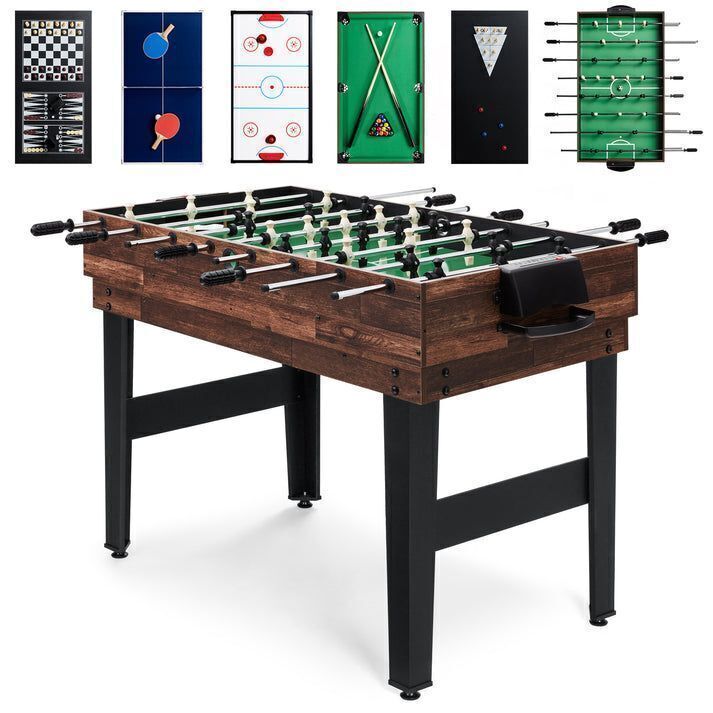 Lot of (2) 10-in-1 Combo Game Table Set w/ Pool, Foosball, Ping Pong, Chess, 2x4ft - 1 Damaged - Image 1 - Lot 427